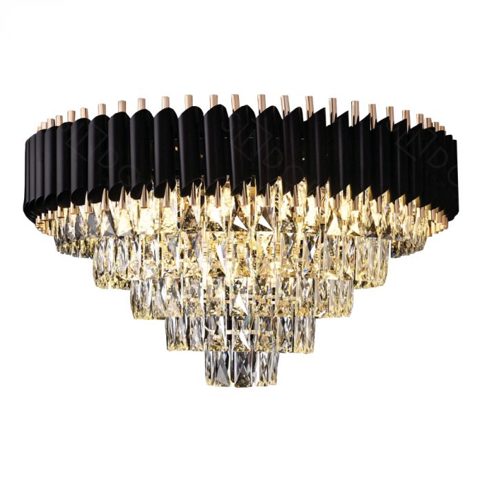 Lustre pendente de cristal moderno Lux preto com design elegante e sofisticado. DCD03910  Lustres Gênesis - o melhore site da Internet para comprar Lustre